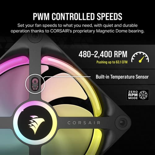Corsair iCUE Link QX120 RGB 120mm PWM Cabinet Fan Expansion Kit (Single Pack)